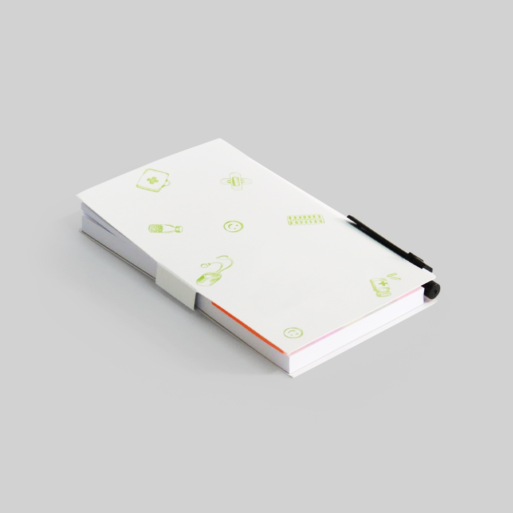 黏貼便箋及原子筆記事本